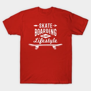 Skateboarding is my Lifestyle, White Design T-Shirt